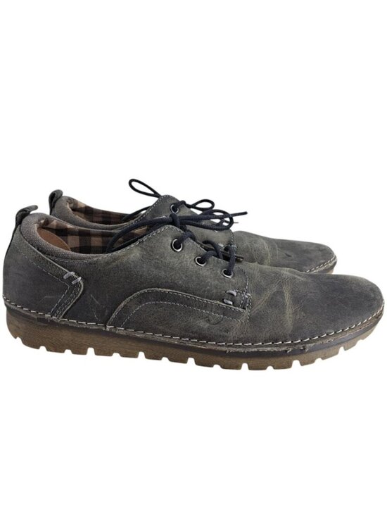 Roan by Bed Stu Arlo Gray Lace Up Leather Oxfords Shoes Size 10.5 Distressed main image 10